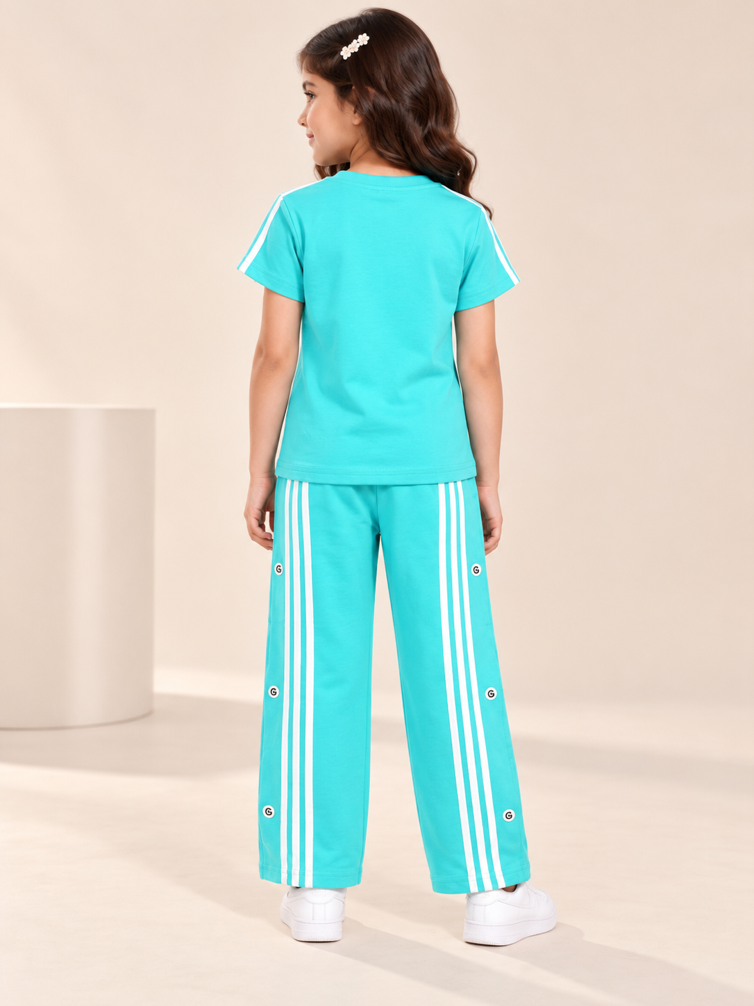 Girls Premium Printed Round Neck Co-Ord Set