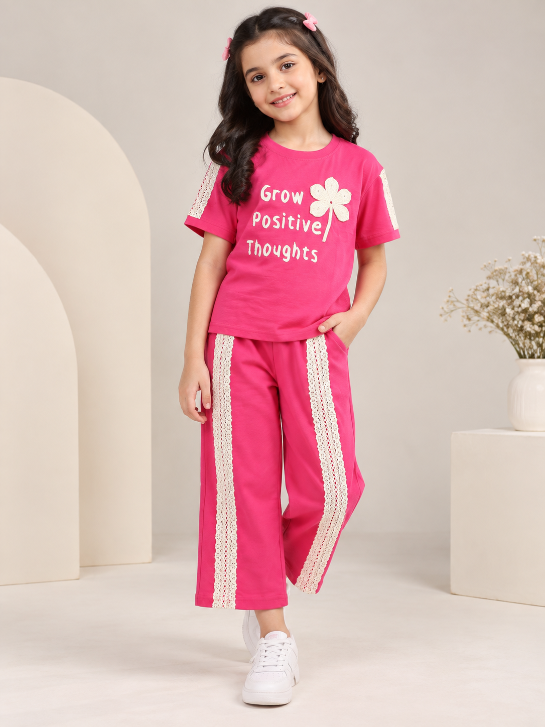 Girls Premium Printed Round Neck Co-Ord Set