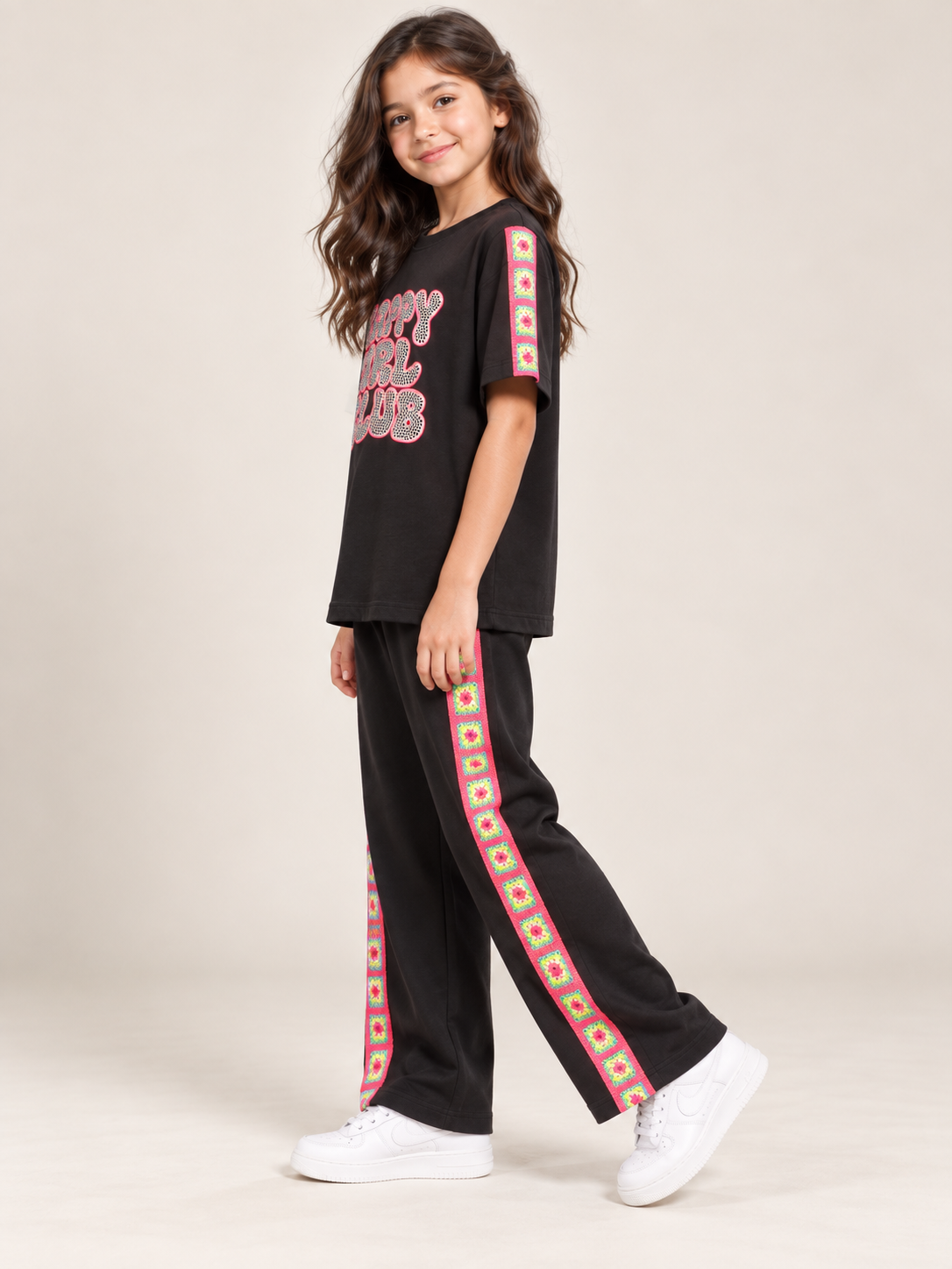 Girls Premium Printed Round Neck Co-Ord Set