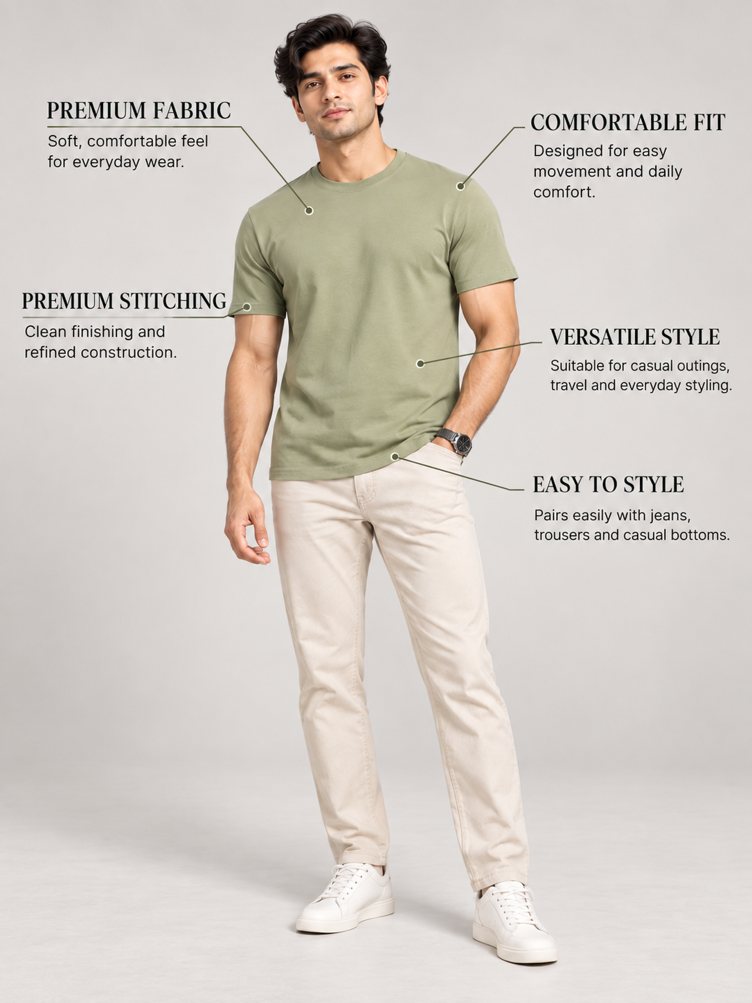 Men’s Premium Cotton Half Sleeve T-Shirt