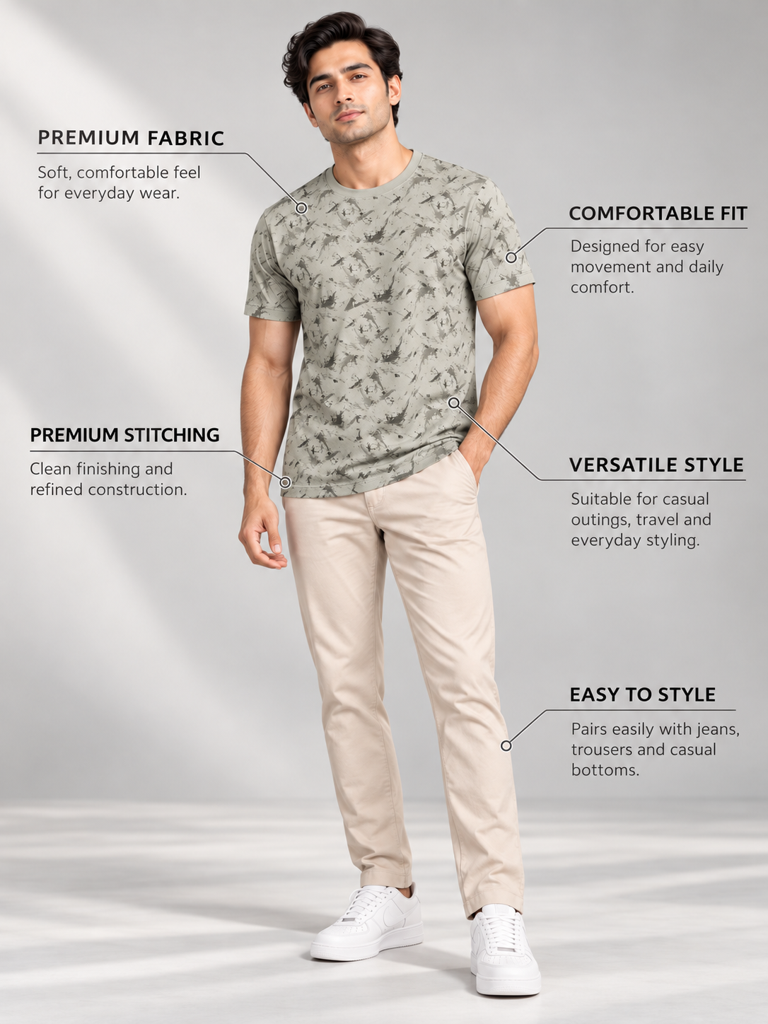 Men’s Premium Cotton Half Sleeve T-Shirt