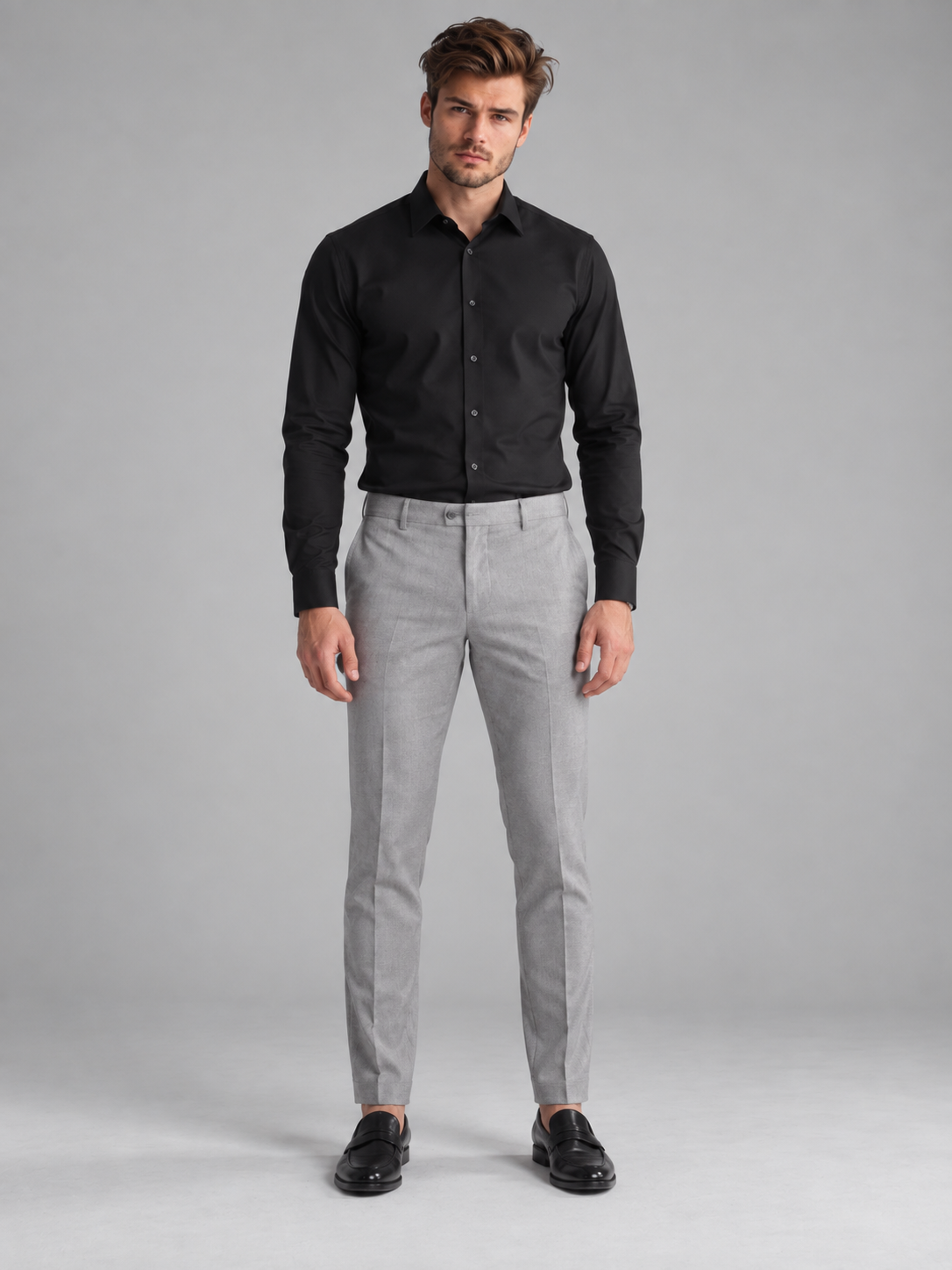 Men’s Premium Solid Full Sleeve Black Shirt