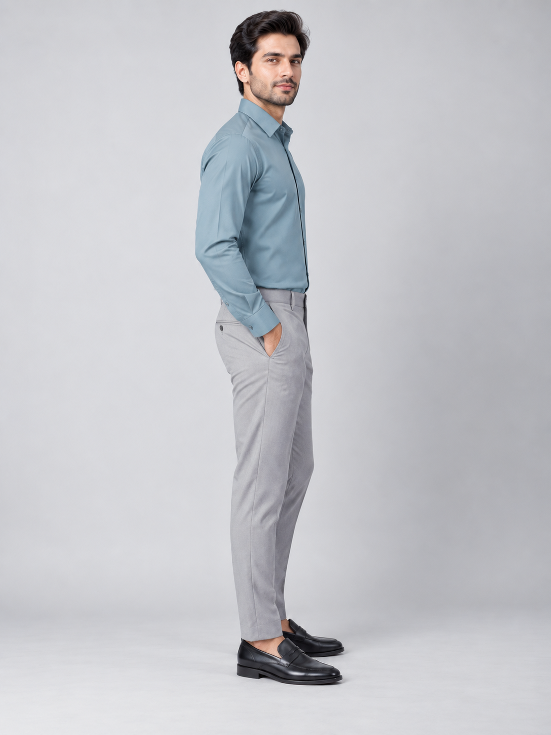 Men’s Premium Solid Full Sleeve Turquoise Shirt