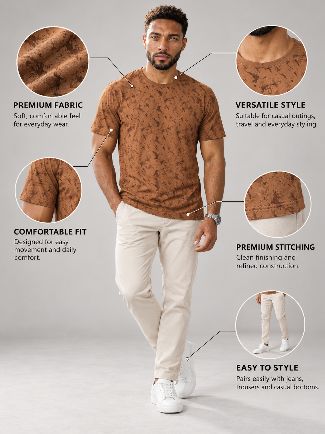 Men’s Premium Cotton Half Sleeve T-Shirt