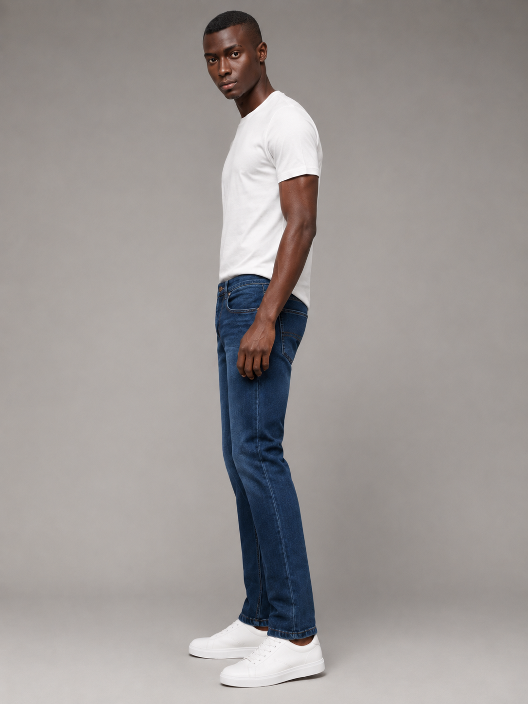 SPARKY Men's Slim Fit Denim Jeans Dark Blue
