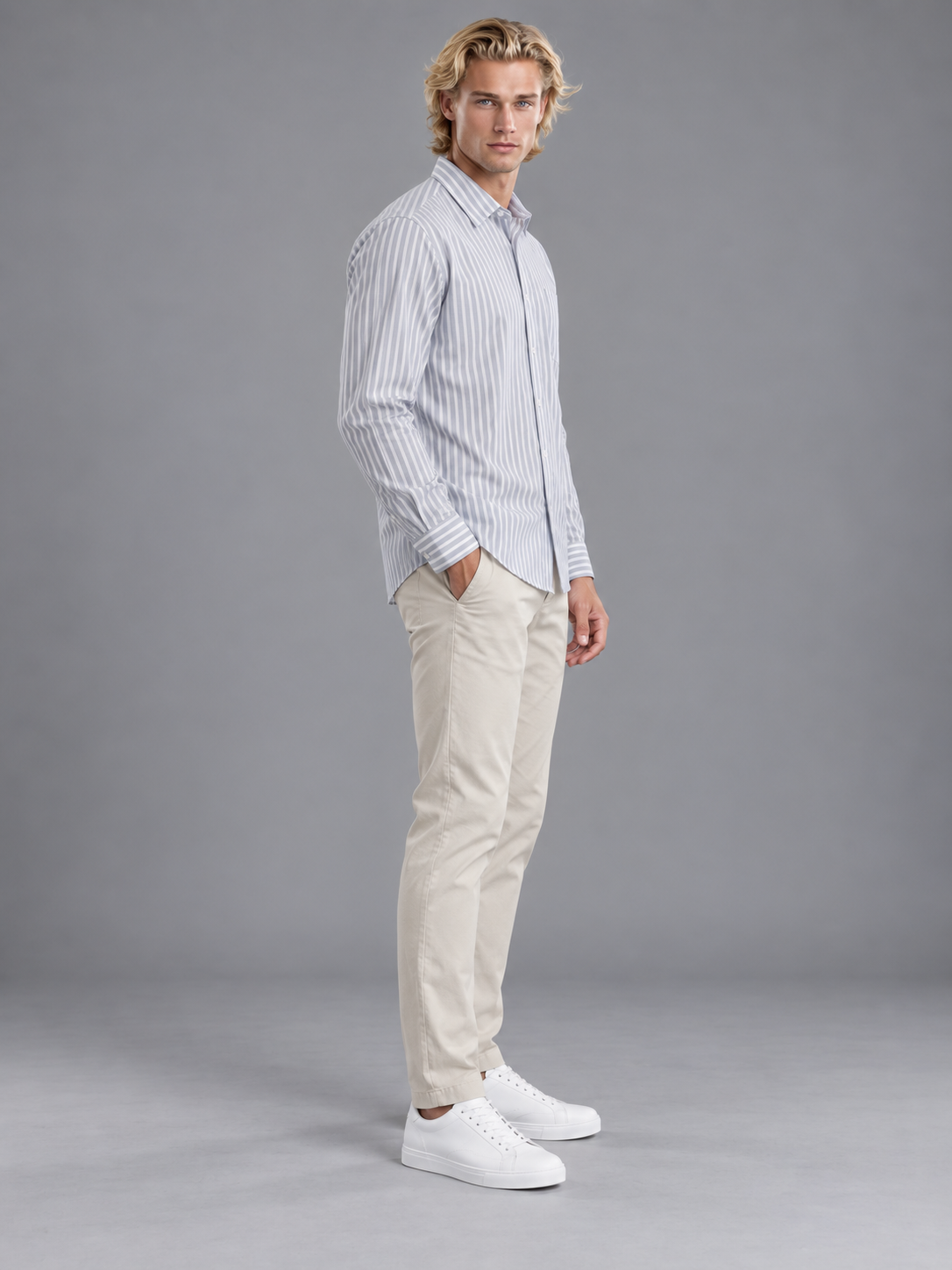 Men Grey Colour Premium Shirt