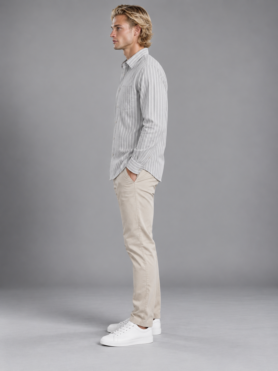Men Grey Colour Premium Shirt