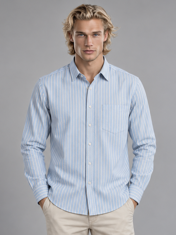 Men Blue Colour Premium Shirt