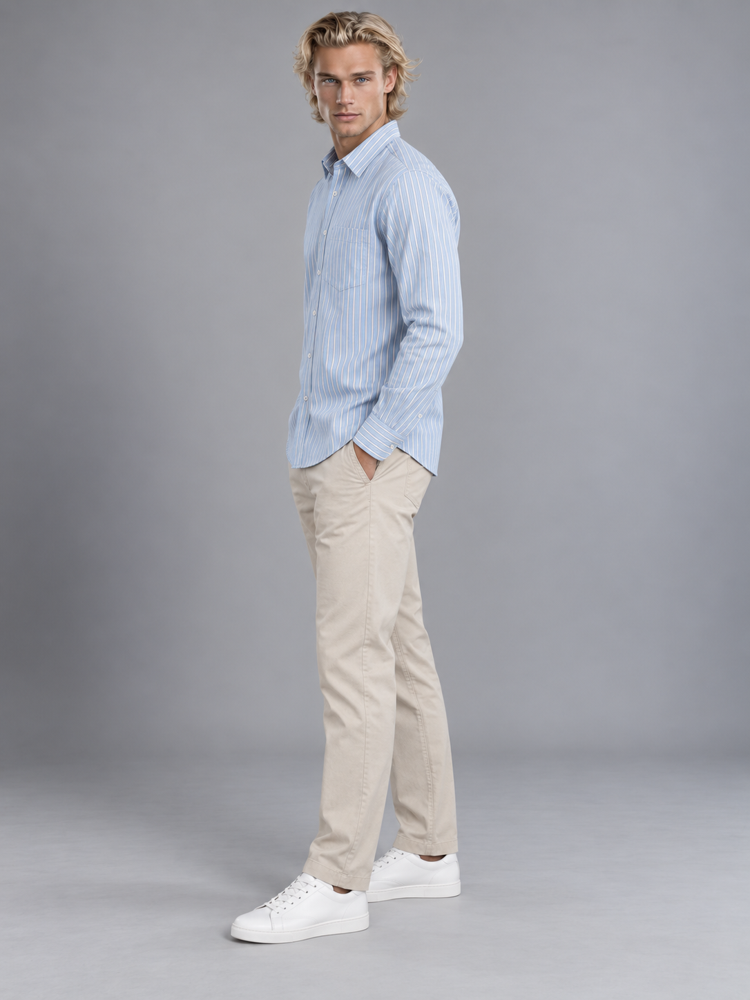 Men Blue Colour Premium Shirt