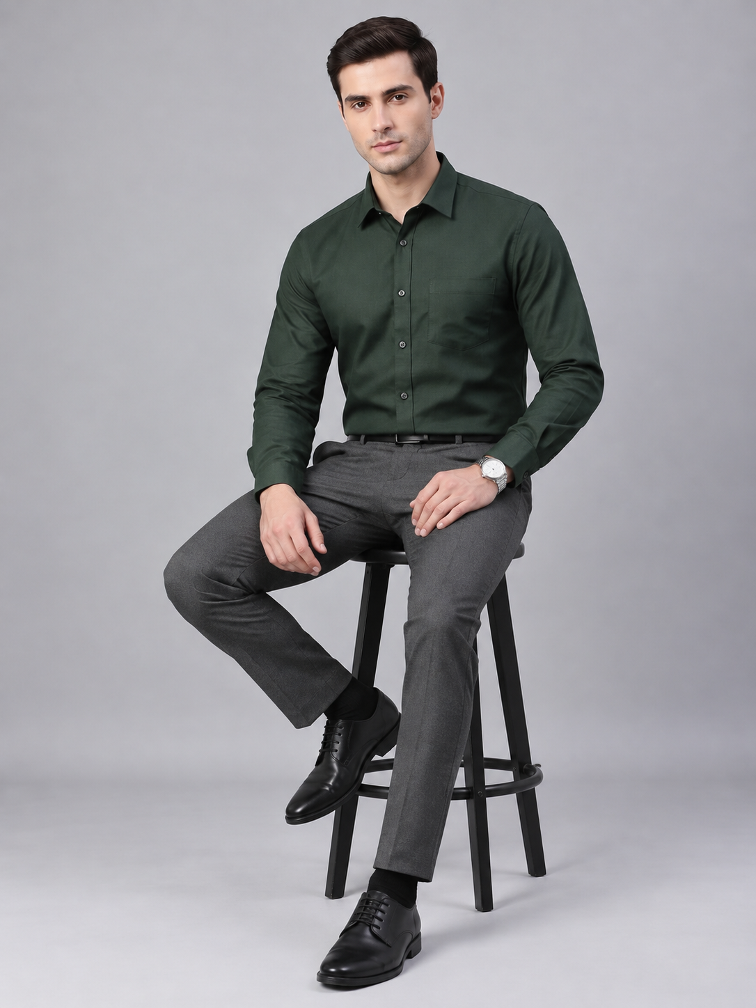 Men Premium Casual Plain Full Sleeve Shirt
