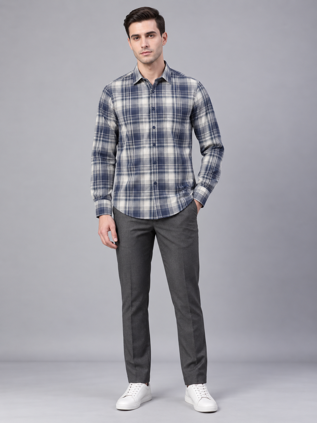 Men Premium Casual Plain Full Sleeve Shirt