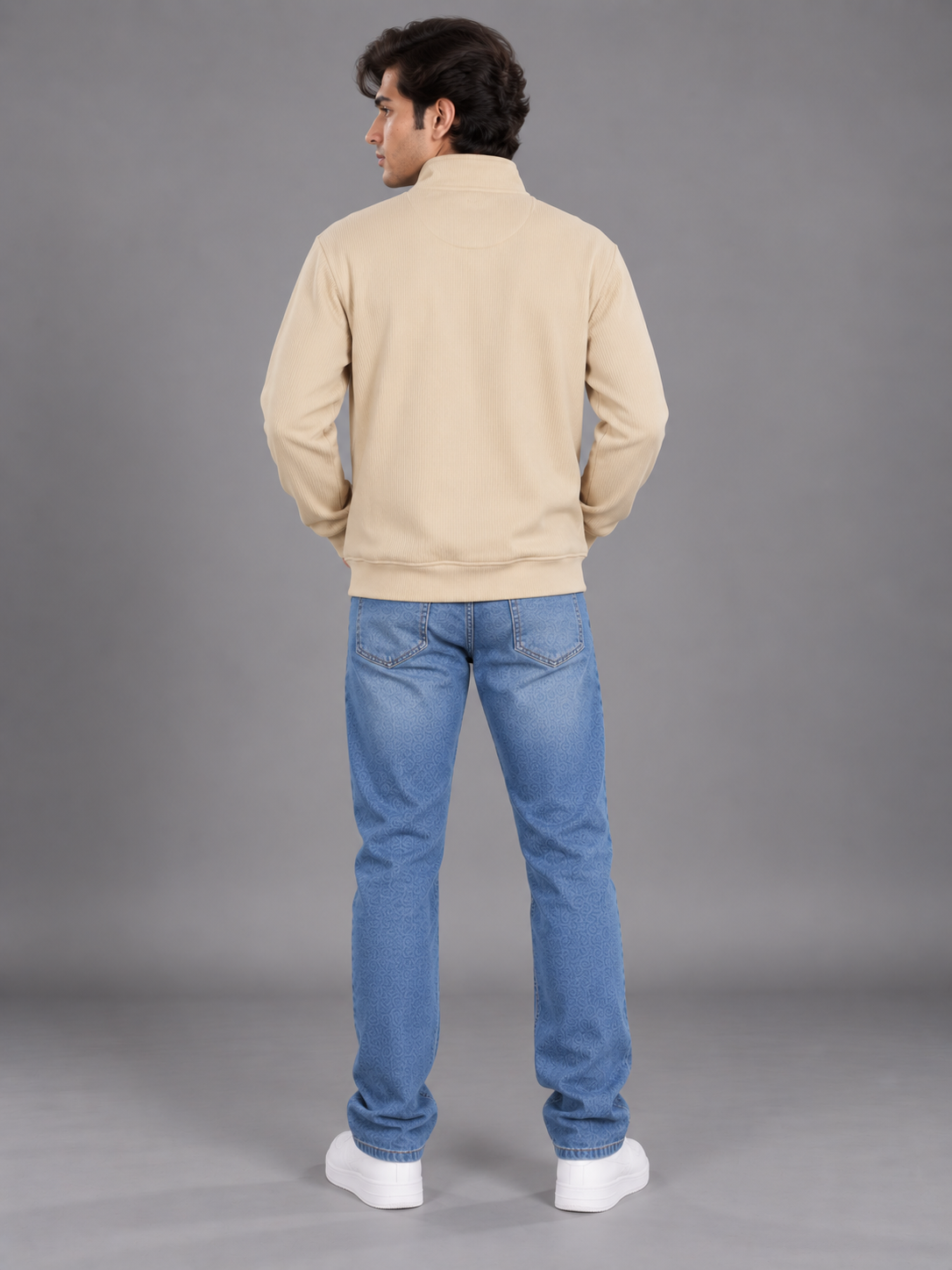 Men's Solid Full Sleeves & Full Zipper Plain Sweatshirt