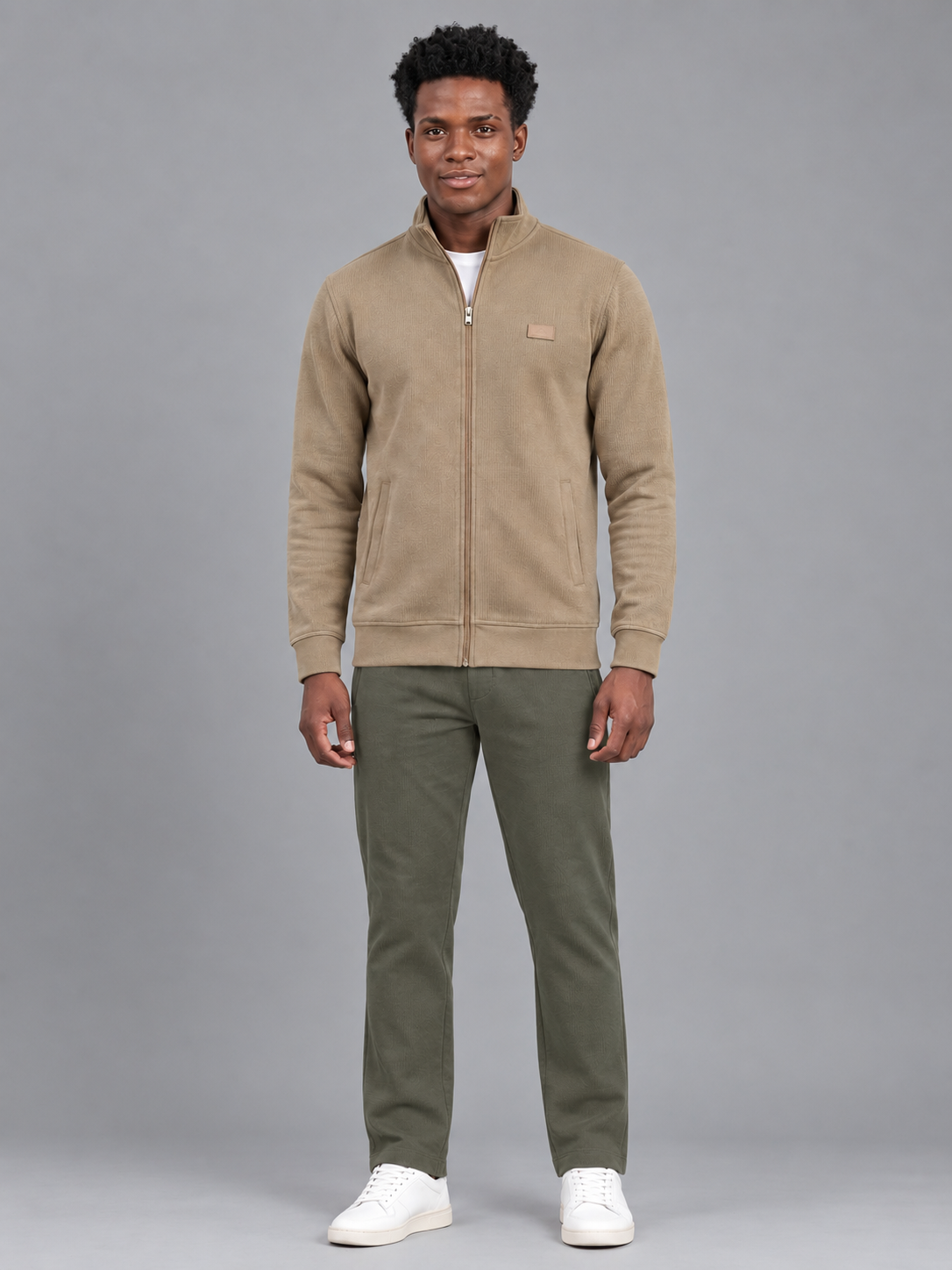 Men's Solid Full Sleeves & Full Zipper Plain Sweatshirt