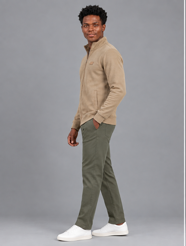Men's Solid Full Sleeves & Full Zipper Plain Sweatshirt