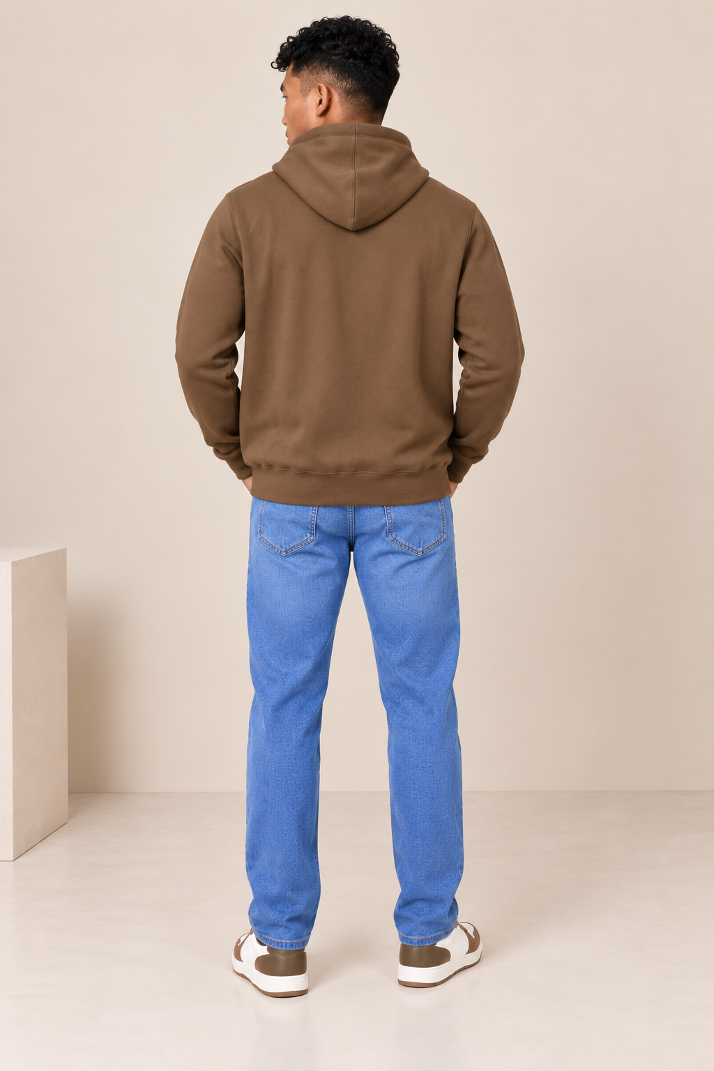 Men's Solid Full Sleeves Front Print Hoody Sweatshirt
