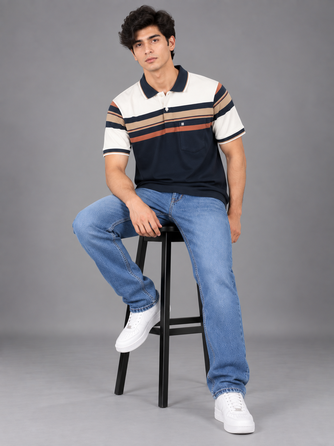 Men Black Colour Premium Solid Polo T-Shirt