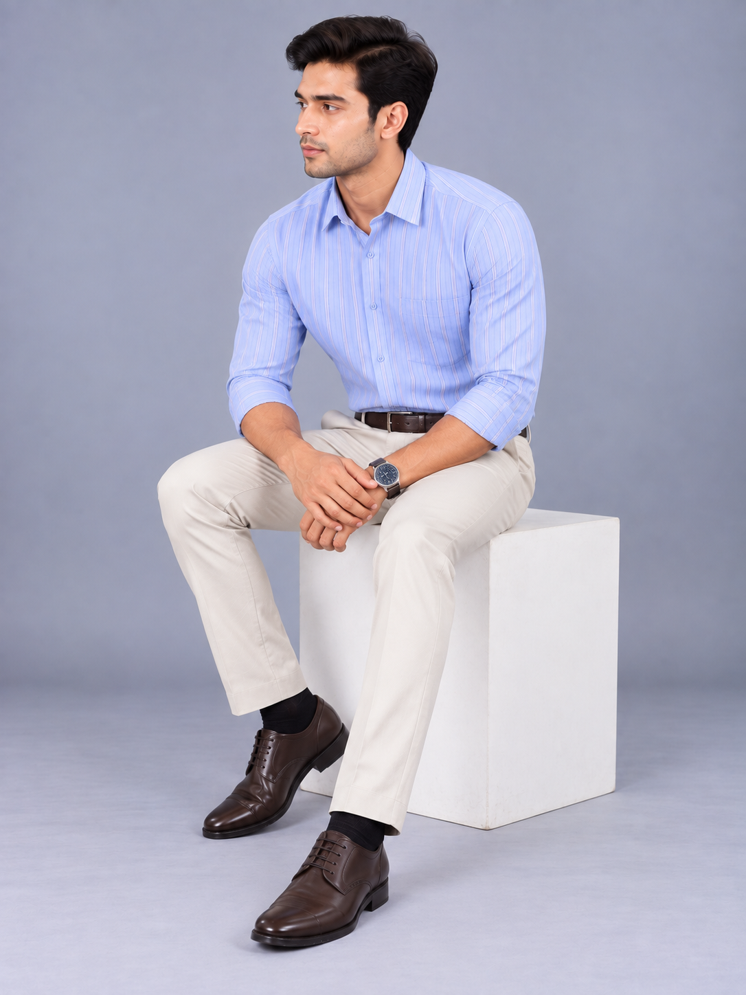 Men`s Blue Colour Premium Shirt