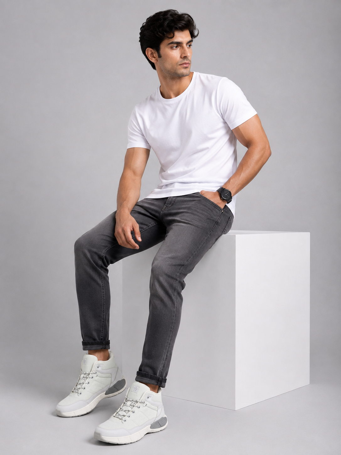 Men's Off White Colour Casual Shose