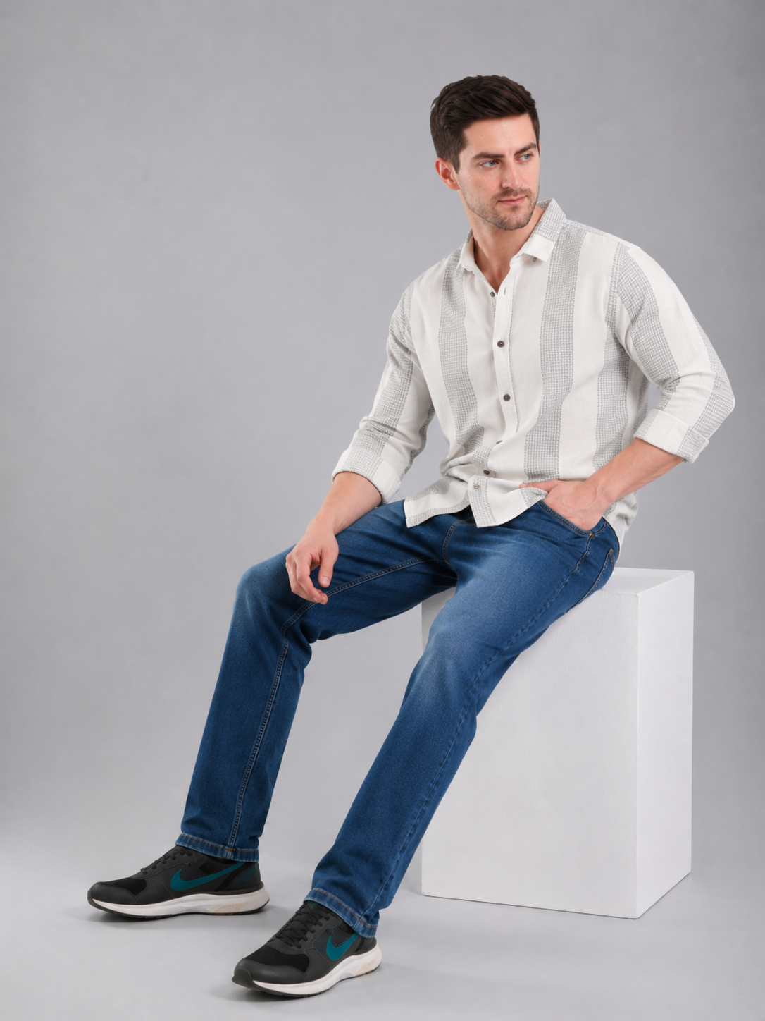 SPARKY Men | Stretch Comfort Fit | Mid Blue Jeans | Premium Casual Denim