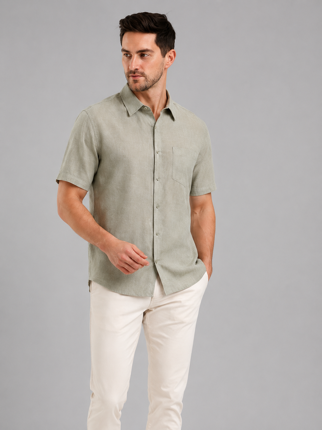SPARKY Men Plain Formal Shirt | Office, Meeting & Casual Wear Pista color