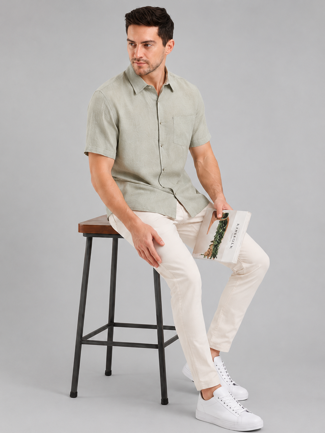 SPARKY Men Plain Formal Shirt | Office, Meeting & Casual Wear Pista color