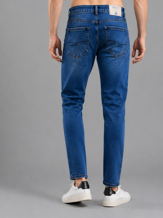 SPARKY Men | Stretch Narrow Fit | Mid Blue Jeans | Premium Casual Denim