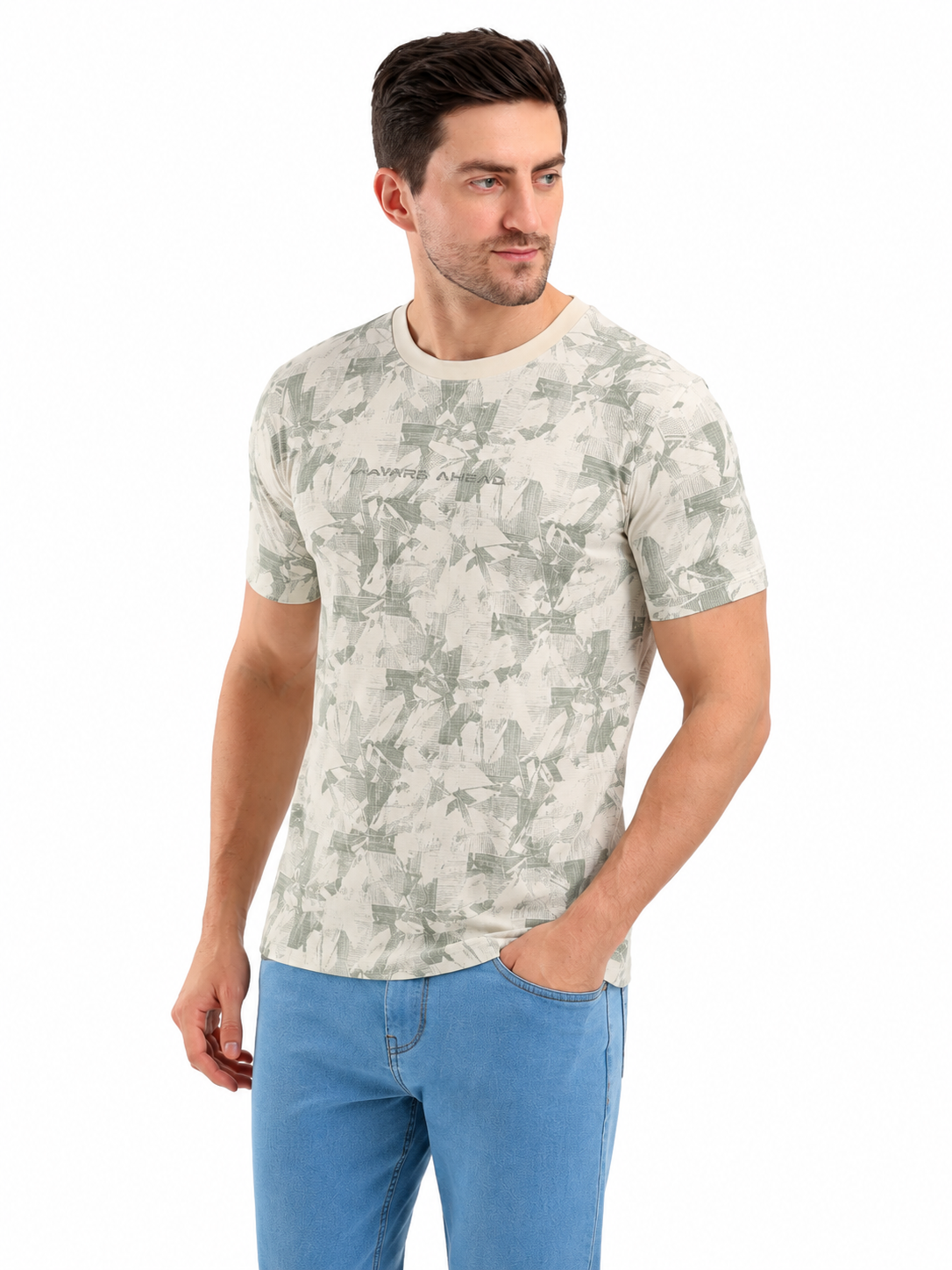 SPARKY Men Green Sports Round Neck T-Shirt | Active Casual Fashion