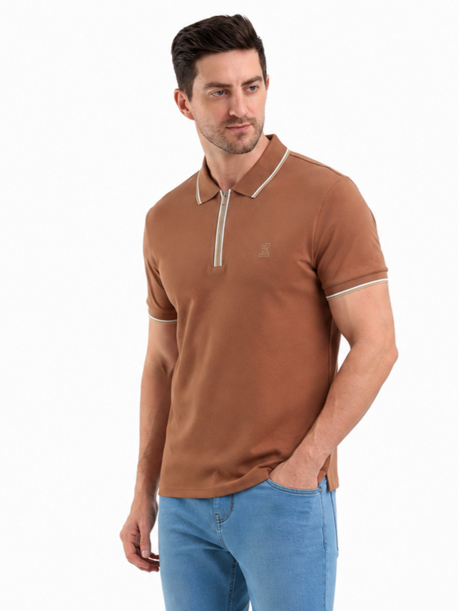 SPARKY Men Brown Casual Polo T-Shirt | Comfortable Daily Wear