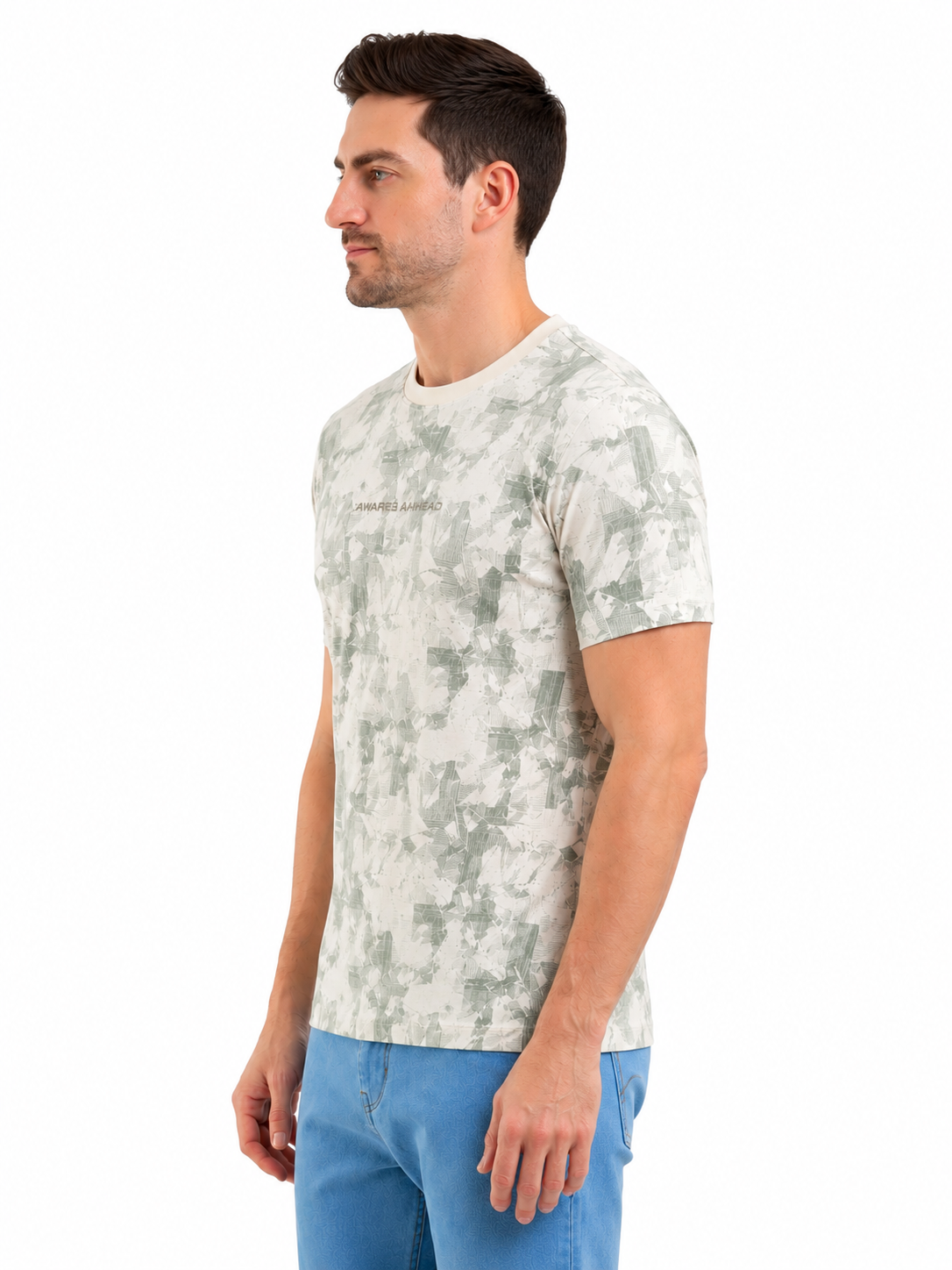SPARKY Men Green Sports Round Neck T-Shirt | Active Casual Fashion