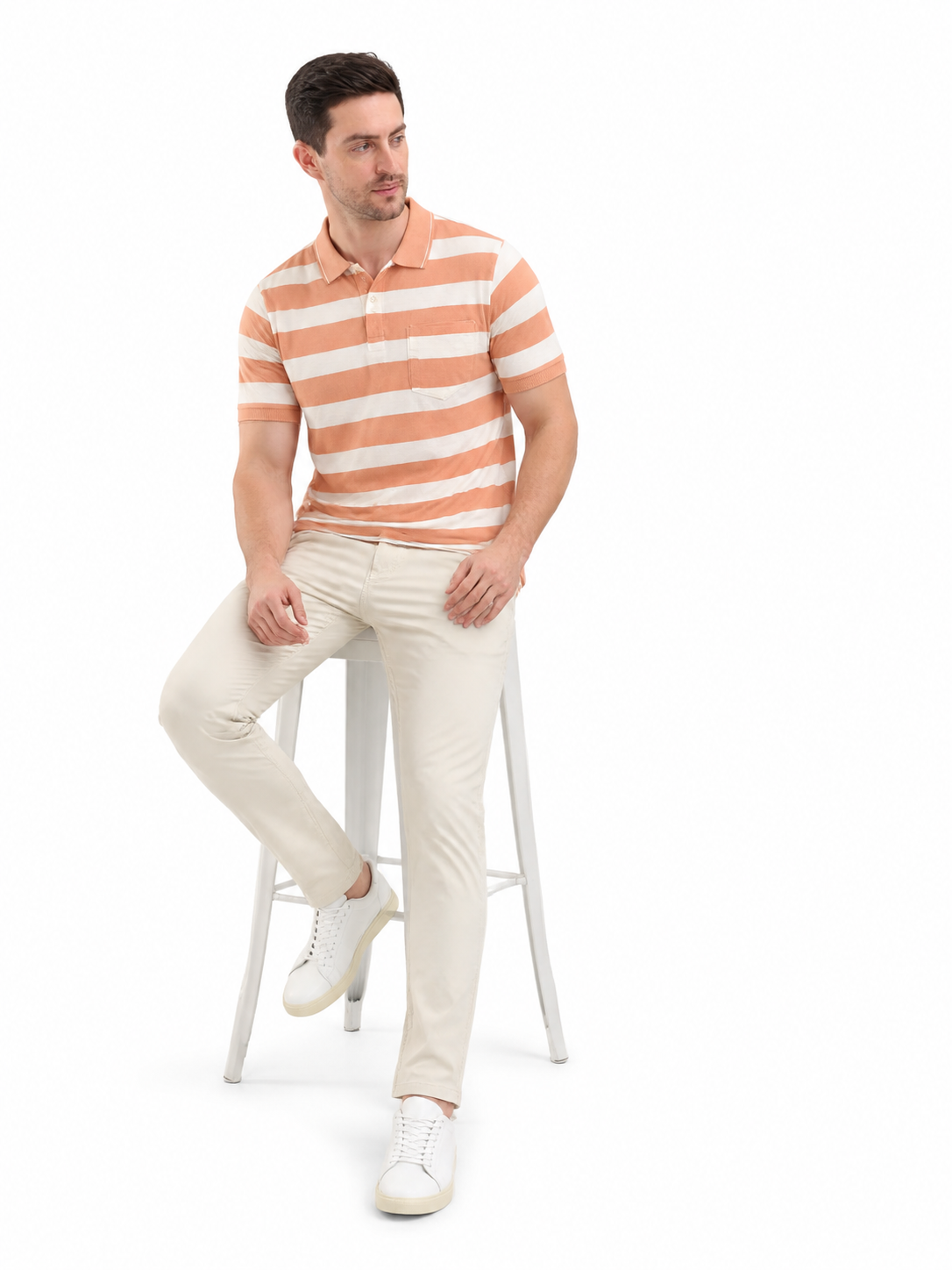 SPARKY Men Orange Polo T-Shirt | Smart Casual Cotton Wear