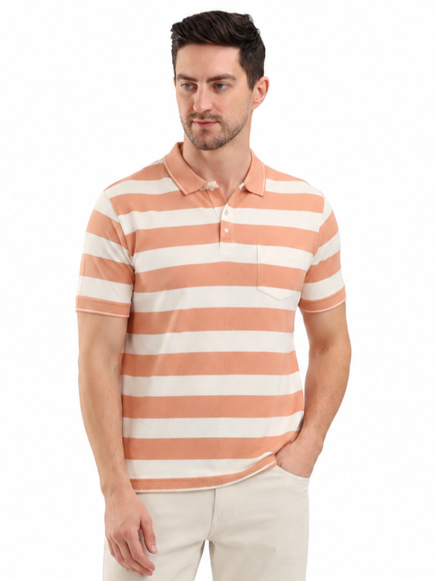SPARKY Men Orange Polo T-Shirt | Smart Casual Cotton Wear