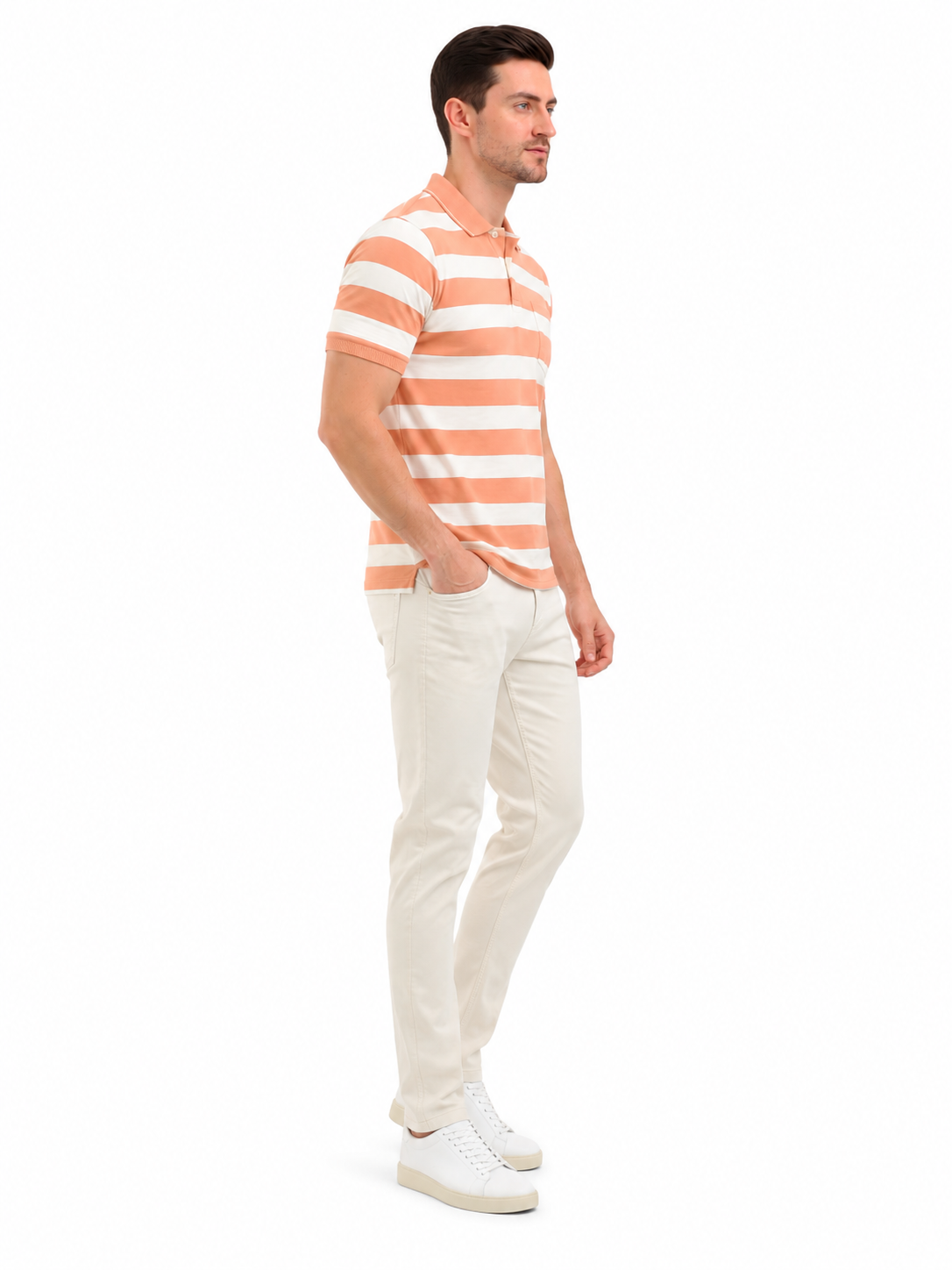 SPARKY Men Orange Polo T-Shirt | Smart Casual Cotton Wear