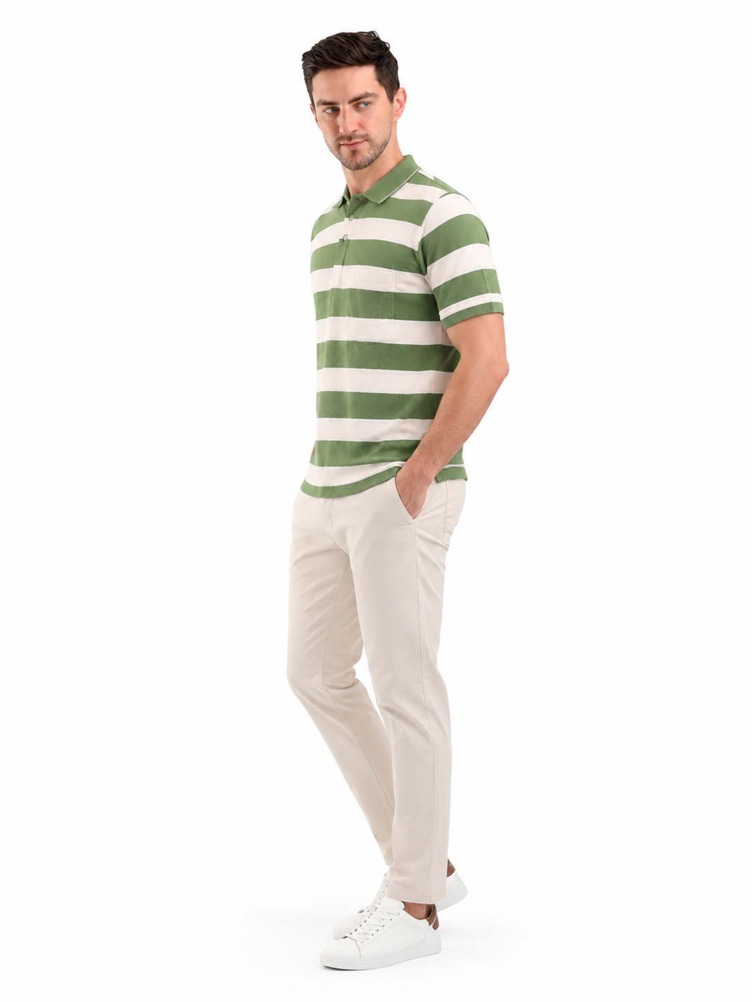 SPARKY Men Green Regular Fit Polo T-Shirt | Everyday Casual Style