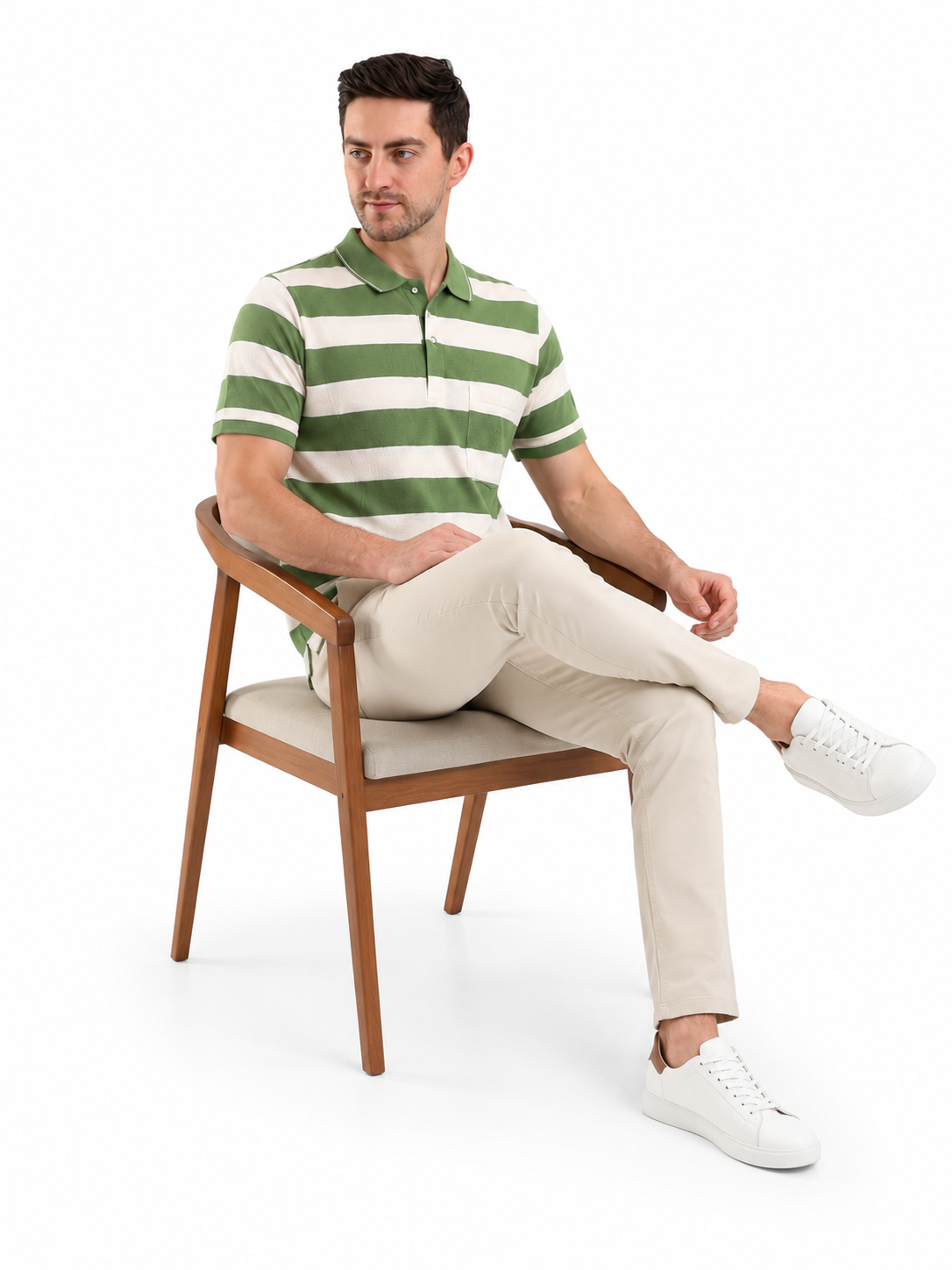 SPARKY Men Green Regular Fit Polo T-Shirt | Everyday Casual Style