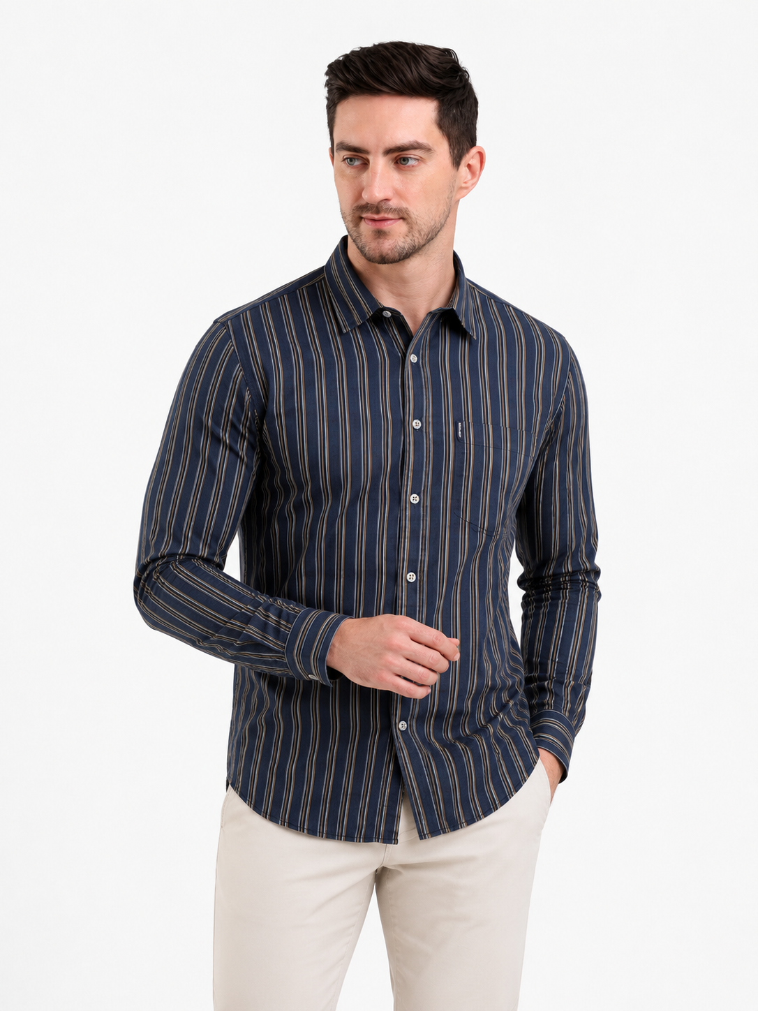 SPARKY Men Premium Formal Shirt | Lightweight Breathable Cotton Shirt Blue Color