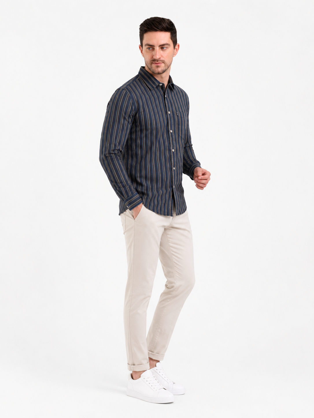 SPARKY Men Premium Formal Shirt | Lightweight Breathable Cotton Shirt Blue Color