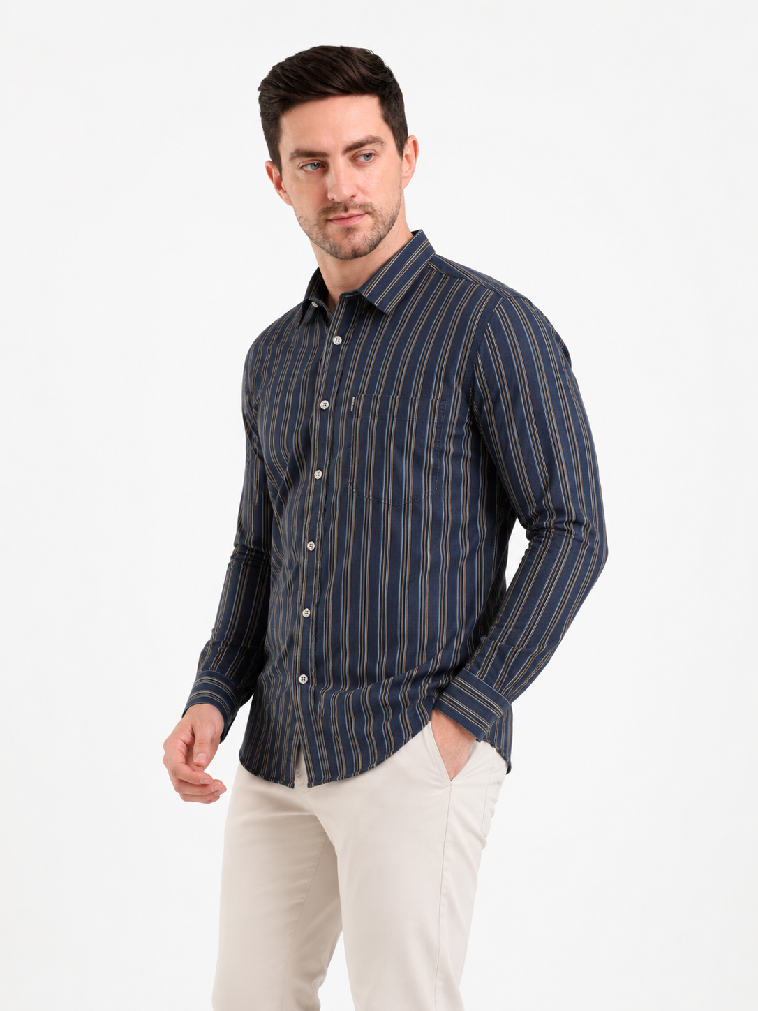 SPARKY Men Premium Formal Shirt | Lightweight Breathable Cotton Shirt Blue Color