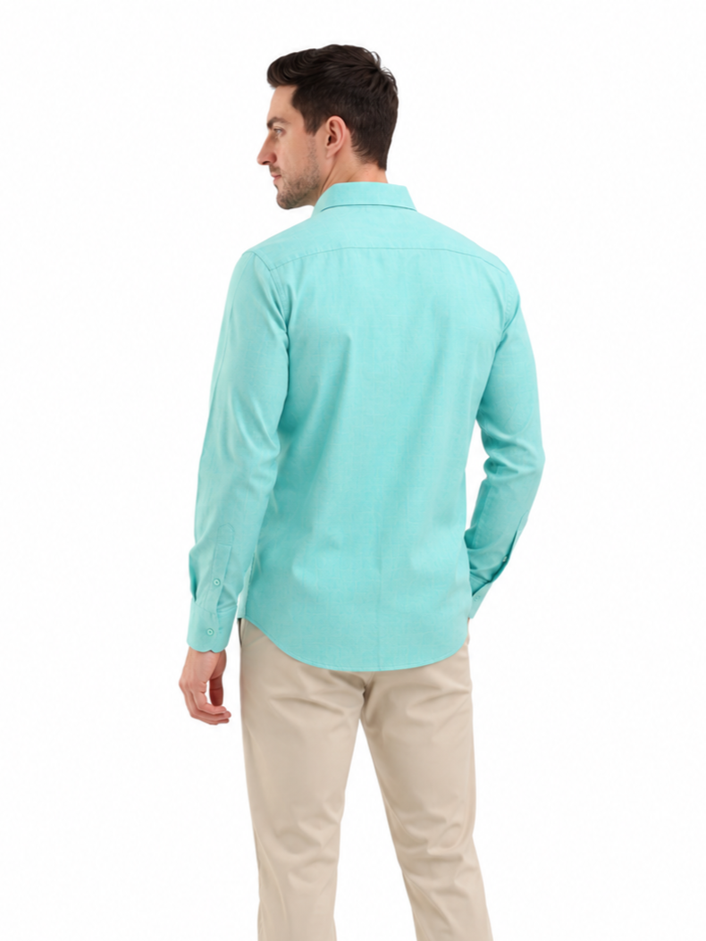 SPARKY Men Slim Fit Formal Shirt Full Sleeve | Premium Cotton Business Wear Light Green