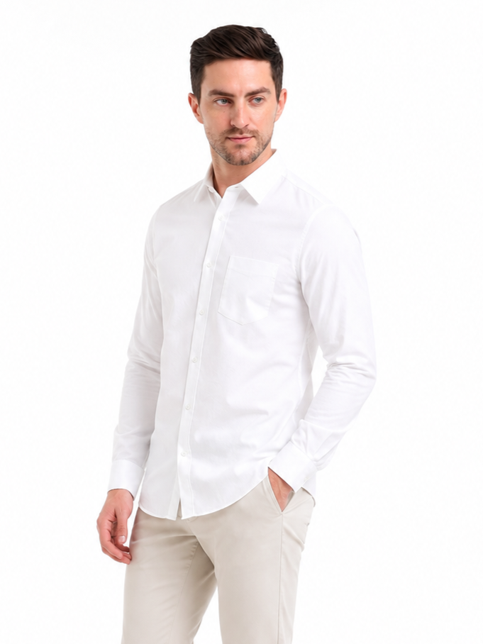 SPARKY Men Solid Cotton Formal Shirt | Full Sleeve Office Wear Shirt