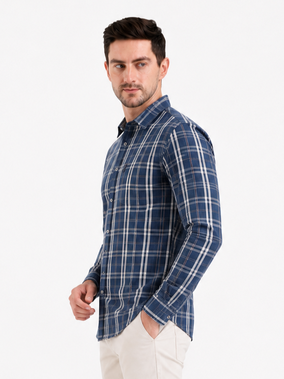 SPARKY Men Formal Business Shirt | Modern Stylish Full Sleeve Shirt Blue Color