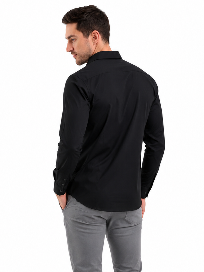 SPARKY Men Solid Cotton Formal Shirt | Full Sleeve black color