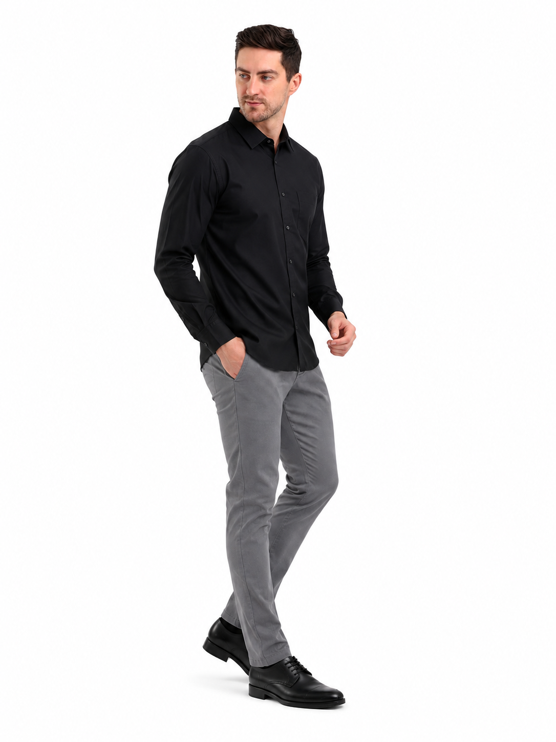 SPARKY Men Solid Cotton Formal Shirt | Full Sleeve black color