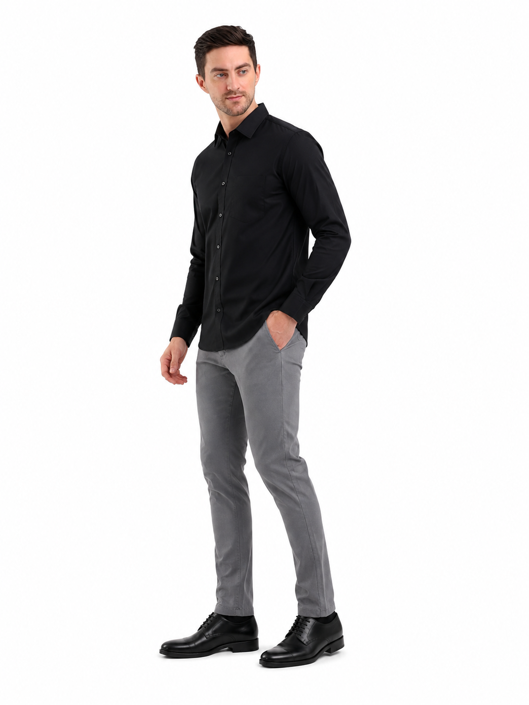SPARKY Men Solid Cotton Formal Shirt | Full Sleeve black color