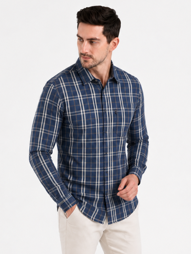 SPARKY Men Formal Business Shirt | Modern Stylish Full Sleeve Shirt Blue Color
