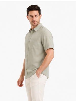 SPARKY Men Plain Formal Shirt | Office, Meeting & Casual Wear Pista color
