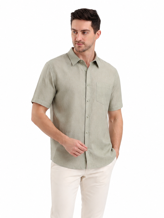 SPARKY Men Plain Formal Shirt | Office, Meeting & Casual Wear Pista color