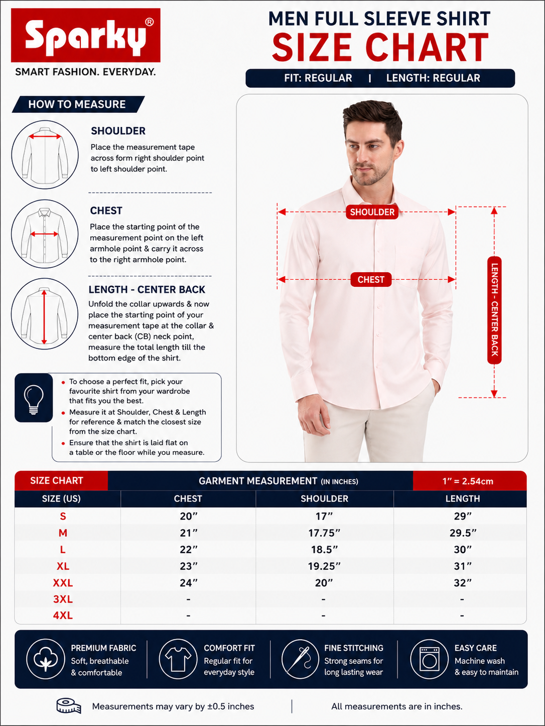 SPARKY Men Solid Cotton Formal Shirt | Full Sleeve Office Wear Shirt Peach Color