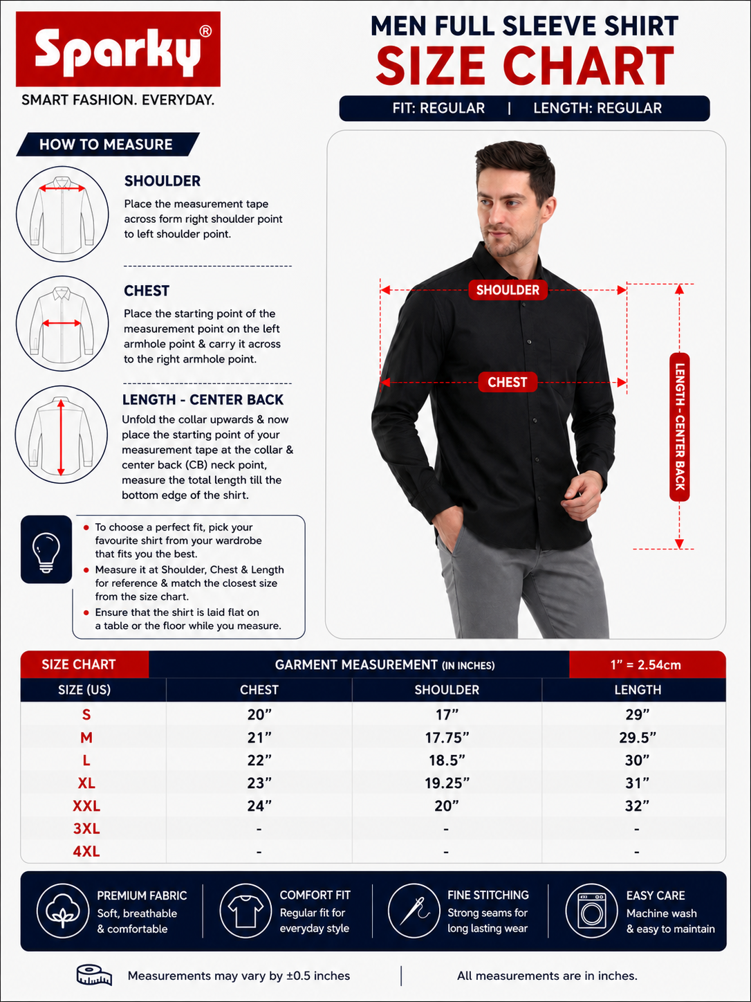 SPARKY Men Solid Cotton Formal Shirt | Full Sleeve black color