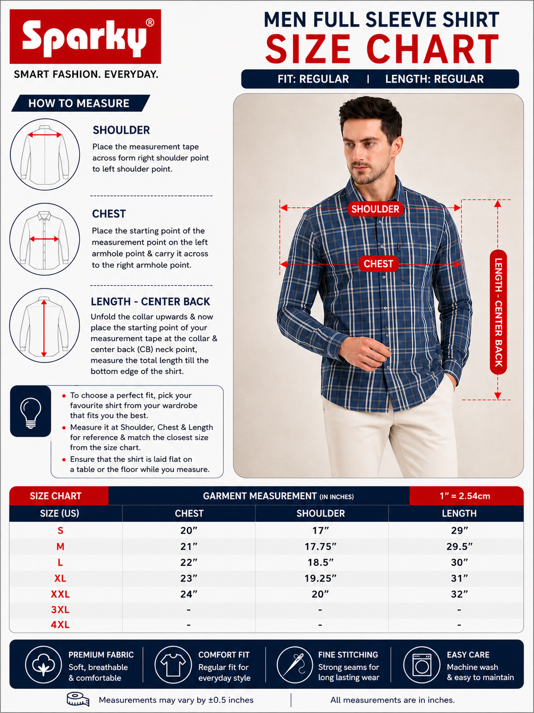 SPARKY Men Formal Business Shirt | Modern Stylish Full Sleeve Shirt Blue Color