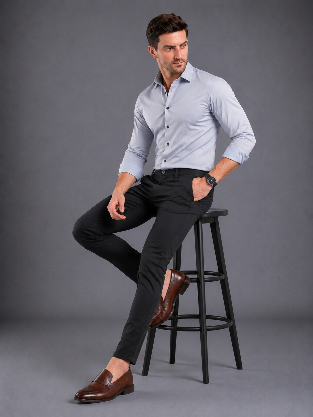 SPARKY Men Solid Formal Pant | Smart Casual Office Trousers